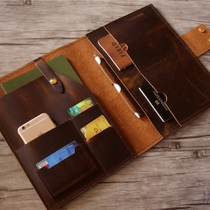 Personalized Leather MacBook Sleeve: Distressed Laptop Case