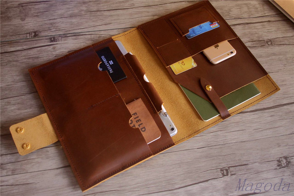 Leather Portfolio Women Legal Pad Personalized Planner Travel Etsy