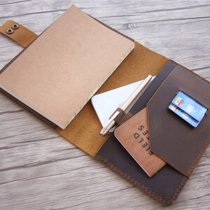 Personalized Leather Journal Cover: Refillable Leather Notebook, Portfolio