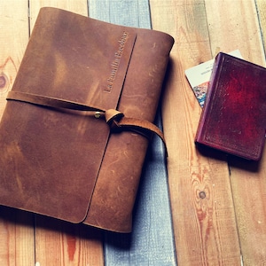 Personalizzato A5, B5, diario in pelle A4, diari rilegati in pelle da donna o da uomo, quaderno da disegno in pelle, taccuino in pelle grande o piccolo foderato