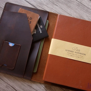 Handmade Distressed Leather A5/B5 Notebook Cover: Refillable Journal Organizer