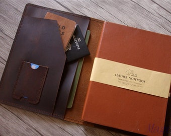 Handmade Distressed Leather A5/B5 Notebook Cover: Refillable Journal Organizer