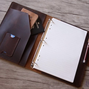 Leather Journal Personalized A5 Notebook Refillable, Large Lined Paper Sketchbook, Mens Womens Journal Cover Binder Vintage a4 Journals