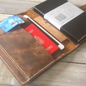 Handmade Leather Portfolio: Personalized Travel Gift
