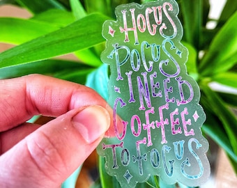 Hocus Pocus Sticker 1.5x3”, Clear sticker