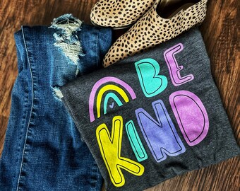 Be Kind, Rainbow, Bright, Colorful, Unisex, Jersey, Short Sleeve, Shirt