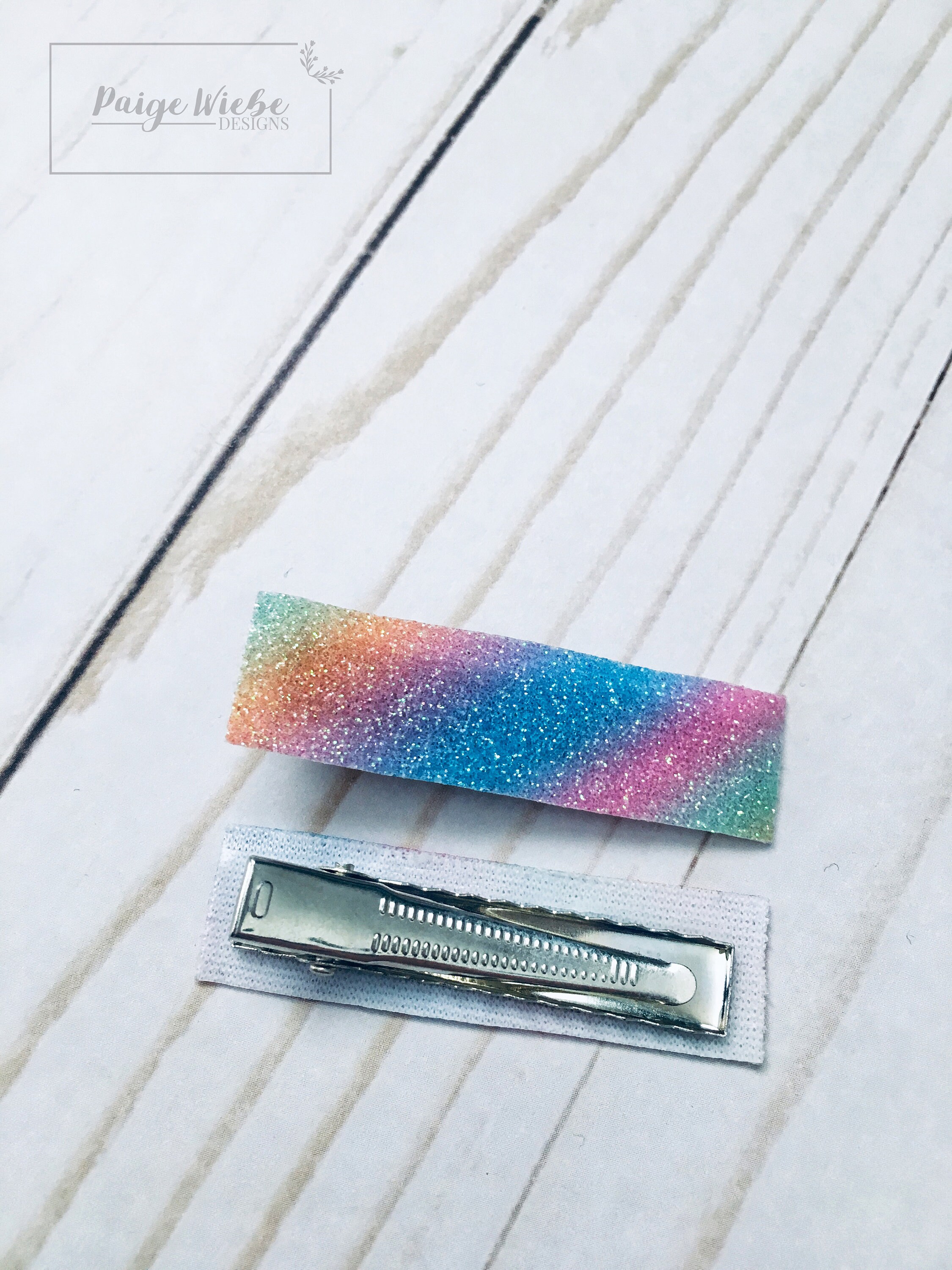 Rainbow hair clips baby hair clips Rainbow Glitter Hair Etsy