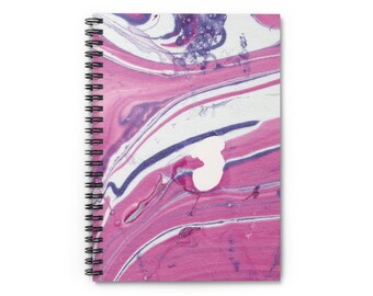 Marble Spiral Lined Notebook, Pink & Purple, 6x8"