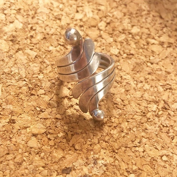Vintage Sterling Silver 925 Triple Swirl Wrap Ring