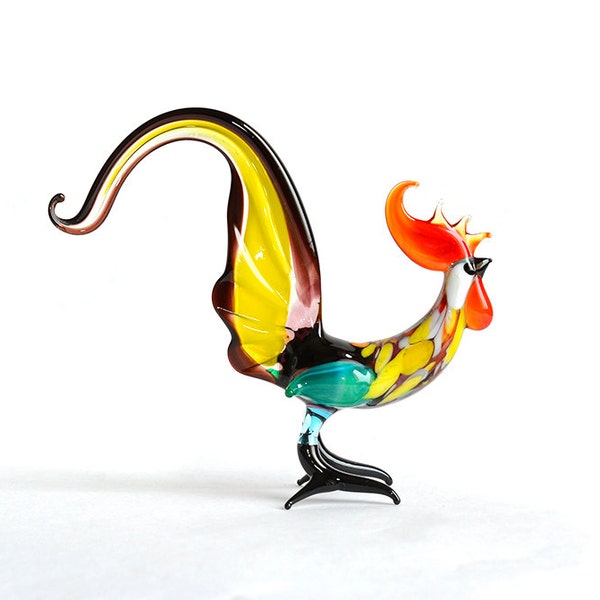 Art Glass Rooster Figurine Glass Figurine Glass Bird Figurine Glass Figure Glass Animal Figurine Lampwork Figurine Lampwork Figure Murano