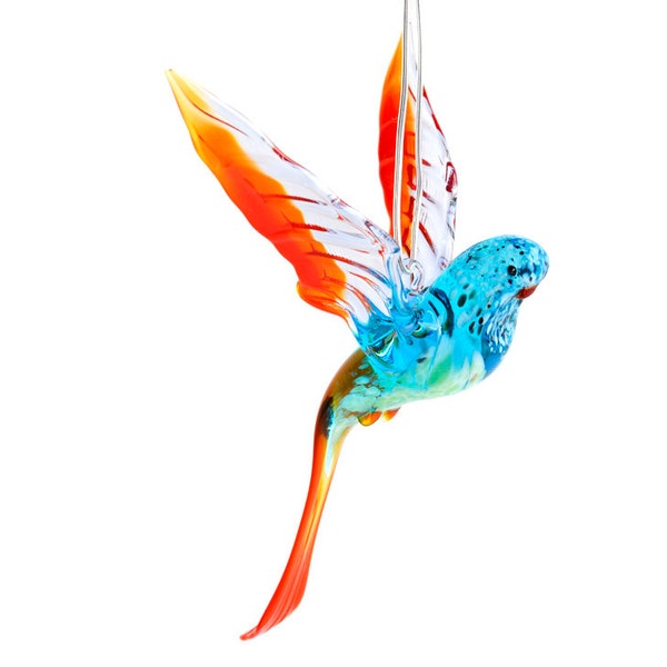 Glass Parrot Figurine Glass Figurine Glass Figure Glass Animal Sculpture Parrot Figure Parrot Pendant Glass Bird Figurine Bird Figure