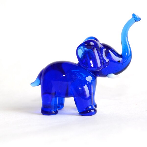 Glass Elephant Figurine Art Glass Sculpture Glass Figurine Animal Figure