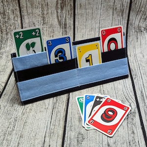 Spielkartenhalter Blau-Blau, Kartenhalter aus Stoff, Senioren oder Menschen mit Handicap, Kartenständer, Sammelkarten, Kartenspiel