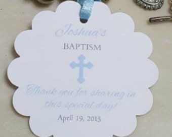 baptism or first communion boy tags, Personalized Favor Tags, Thank You tags, Favor tags, Gift tags, Boy baptism tags, Favor tag, Baby Boy