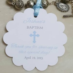 baptism or first communion boy tags, Personalized Favor Tags, Thank You tags, Favor tags, Gift tags, Boy baptism tags, Favor tag, Baby Boy