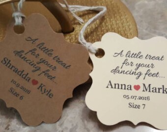 flip flop tags flip flop Favor Tags Wedding tags a little treat for your dancing feet Love 2.5Lx1.8w /'/' Favor tags Thank You tags