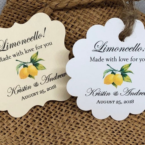 Lemon Wedding Favors Limoncello Gift Tags Wedding Gift Tags Rustic Wedding Botanic Wedding Thank You For Tags Personalized Wedding Gift Tag 