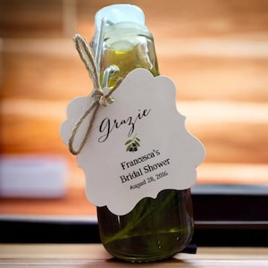 Grazie Favor Tags, Wedding tags, Thank You tags, Favor tags, Gift tags, Bridal Shower Favor Tags, olive oil tags, olive oil bottles