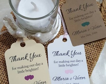 Candle favor tags | Etsy
