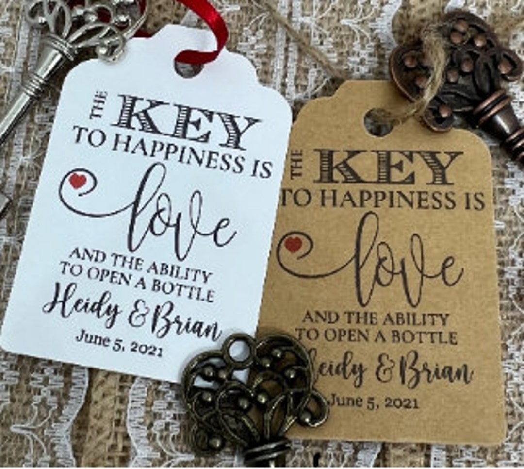 Key Tags, Bottle Opener Tags, Wedding Favors, Skeleton Key Favor Tags ...
