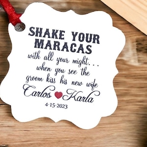 Maracas Favor Tags, Mexican Maracas TAGS Wedding tags, Thank You tags, Favor tags, Gift tag, Mexican Favor Tags, maracas tags, kiss ceremony