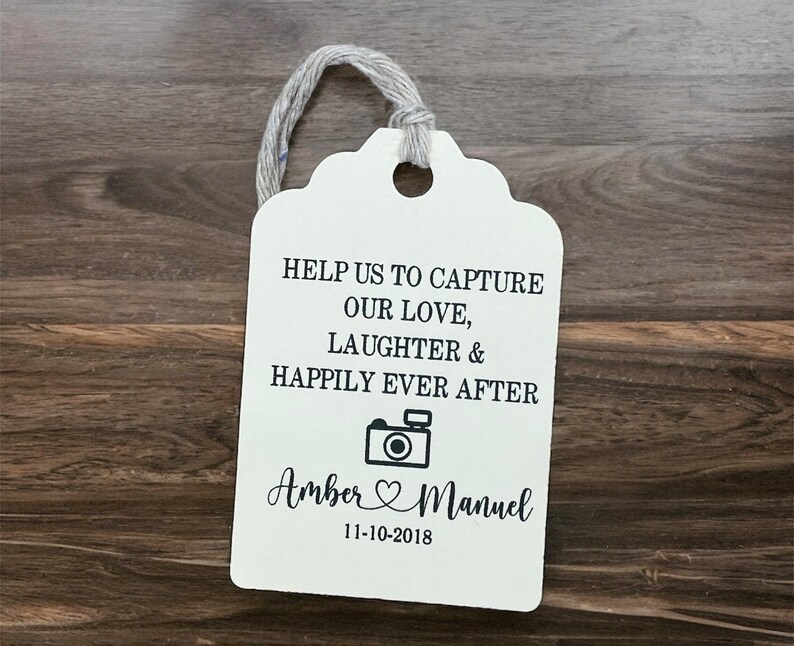 Disposable Camera, Disposable Wedding Camera Favor Tags, 2.5