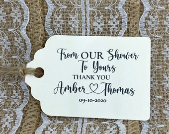 from my shower to yours tags, Wedding tags, Thank You tags,  Bridal Shower tags, From my Shower to Yours, Loofah tags, soap tags, sponge
