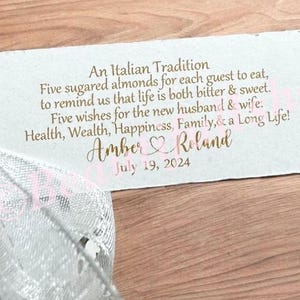 Jordan Almond Favor TAGS ONLY, Personalized Gift Bags Hang Tags Wedding Thank you Tags Gift Tag Custom Wedding Favor Gold