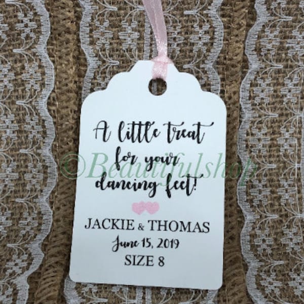 Personalized Flip Flop Wedding Favor Tags