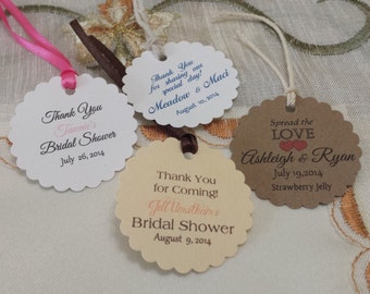 Personalized 1.5'' Favor MiniTags ,  Wedding tags, Thank You tags, Favor tags, Gift tags, Bridal Shower Favor Tags, Nail polish tags, mini