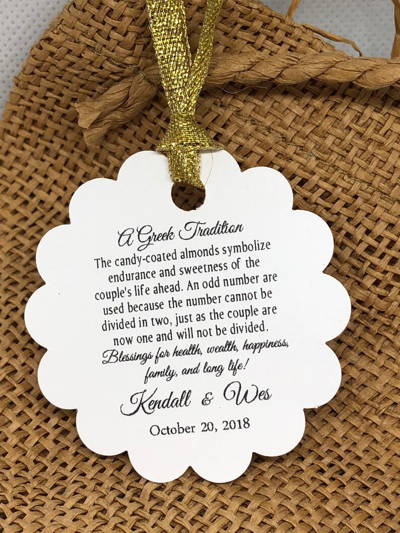 Greek Tradition Favor Tags Wedding Tags Thank You Tags Etsy