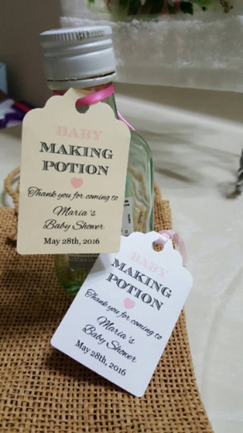 Baby Making Potion Tags, Personalized Baby Shower Tags, Thank You Tags ...