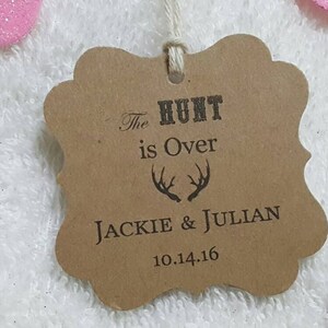 hunt is over Favor Tags, Wedding tags, Thank You tags, Favor tags, Gift tags, silverware tags, the hunt is over, rehearsal tags, engagement