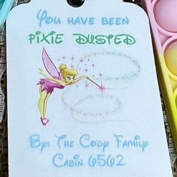 Pixie Dust Gift Tag, Pixie dust Cruise, FE Tag, pixie dust gift tag, Tinker Bell tags, Fish Extender Tag Cruise, Tinkerbell tag