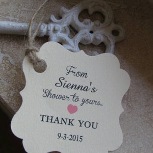 from my shower to yours tags, baby shower tags, Thank You tags,  Bridal Shower tags, From my Shower to Yours, Loofah tags, soap tags, sponge
