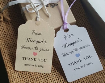 from my shower to yours tags, Wedding tags, Thank You tags,  Bridal Shower tags, From my Shower to Yours, Loofah tags, soap tags, sponge
