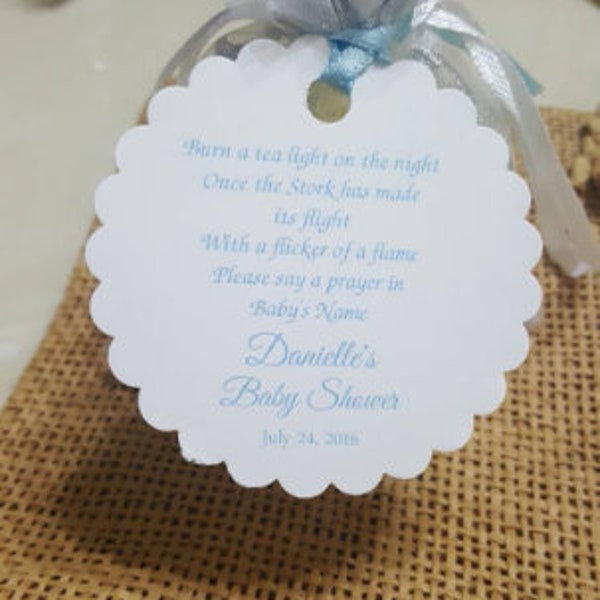candle Favor Tags, Thank You tags, Favor tags, Gift tags, Baby Shower Favor Tags, candle, tea light baby shower poem, neutral gender tags