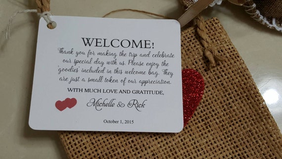 Hotel Gift Bag Tags, Size 4x4'', Wedding Tags, Thank You Tags, Favor Tags, Gift  Tags, Welcome Tags. Welcome Gift Bags Tags, Tags, Welcome 