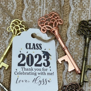key bottle openers AND TAG, Graduation class, graduation tags, graduation party tags, graduation favor, key bottle openers, Key to Success