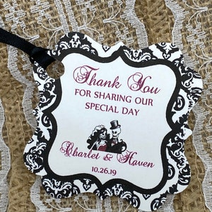 GOTHIC Wedding Favor Tags, Halloween tags, Thank You tags, Favor tags, Gift tags, Halloween Favor tags, Halloween wedding tags, Gothic tags