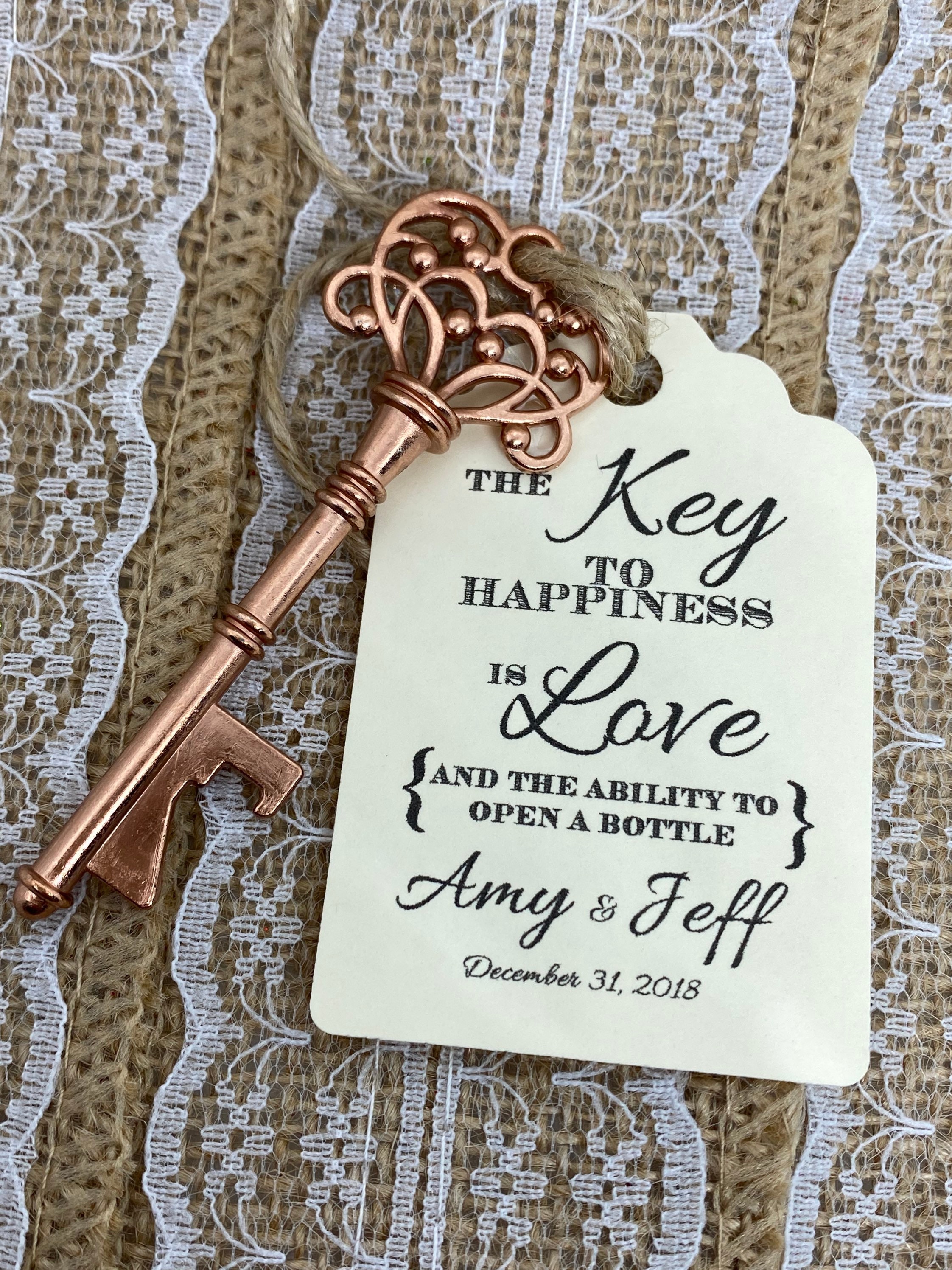 Key Bottle Openers AND Tags, Wedding Favors, Skeleton Key Favors, Key ...