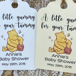 Winnie the Pooh Tag, honey tags, baby shower tags, Thank You tags, Favor tags, Gift tags, honey jar tags, honey stick tags, bear tags, honey