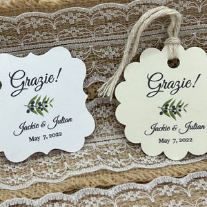 olive oil Favor Tags, Wedding tags, olive tags, Gift tags, Shower Favor Tags, olive our love, grazie tags, olive oil, olive oil bottles