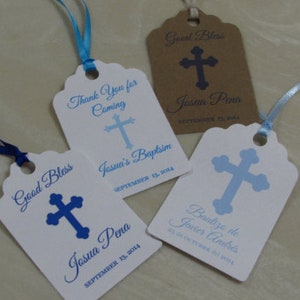 baptism or first communion boy tags, Personalized Favor Tags, Thank You tags, Favor tags, Gift tags, Boy baptism tags, Favor tag, Baby Boy