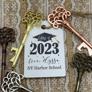 key bottle openers AND TAG, Graduation class, graduation tags, graduation party tags, graduation favor, key bottle openers, Key to Success