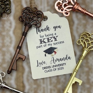 key bottle openers AND TAG, Graduation class, graduation tags, graduation party tags, graduation favor, key bottle openers, Key to Success
