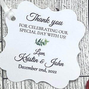wedding Favor Tags, Wedding tags, Thank You tags, Favor tags, Gift tags, Greenery tags, greenery wedding tags, garden party tag, Gracias
