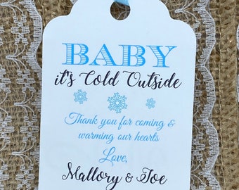 baby it's cold outside tags, winter party Favor Tags Baby Shower tags, Thank You tags, Favor tags, Gift tags, baby shower, snow tags, its