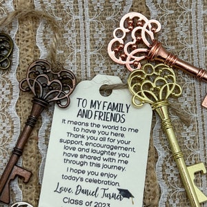 key bottle openers AND TAG, Graduation class, graduation tags, graduation party tags, graduation favor, key bottle openers, Key to Success