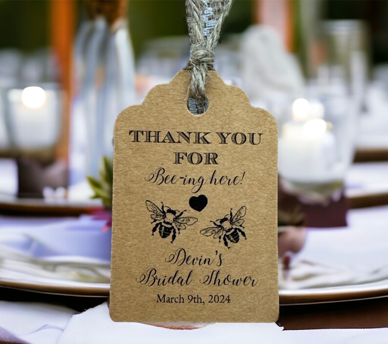 Thank You for Beeing Here Tags, Bee Favor Tags, Honey Tags, Wedding ...